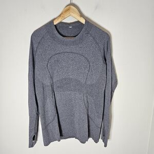 Lululemon Swiftly Tech Long Sleeve Crew Tee Shirt Heathered Black Women's 12
